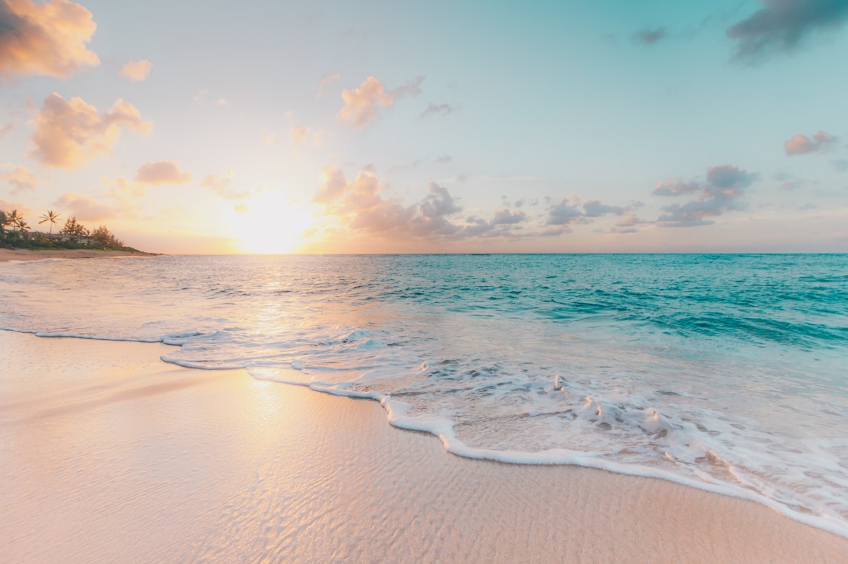 Tropical beach sunset in the Maldives
